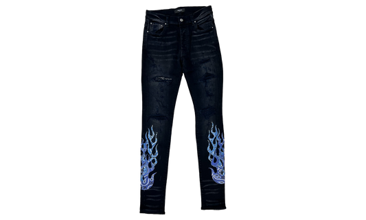 Amiri Bandana Blue Flame Clay Indigo Black Jeans-Bullseye Sneaker Boutique