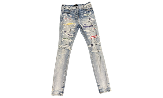 Amiri MX1 Rainbow Patch Distressed Jeans (PreOwned)