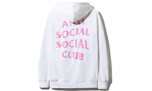 Anti-Social Club White Pink Logo Hoodie-Bullseye Sneaker Boutique