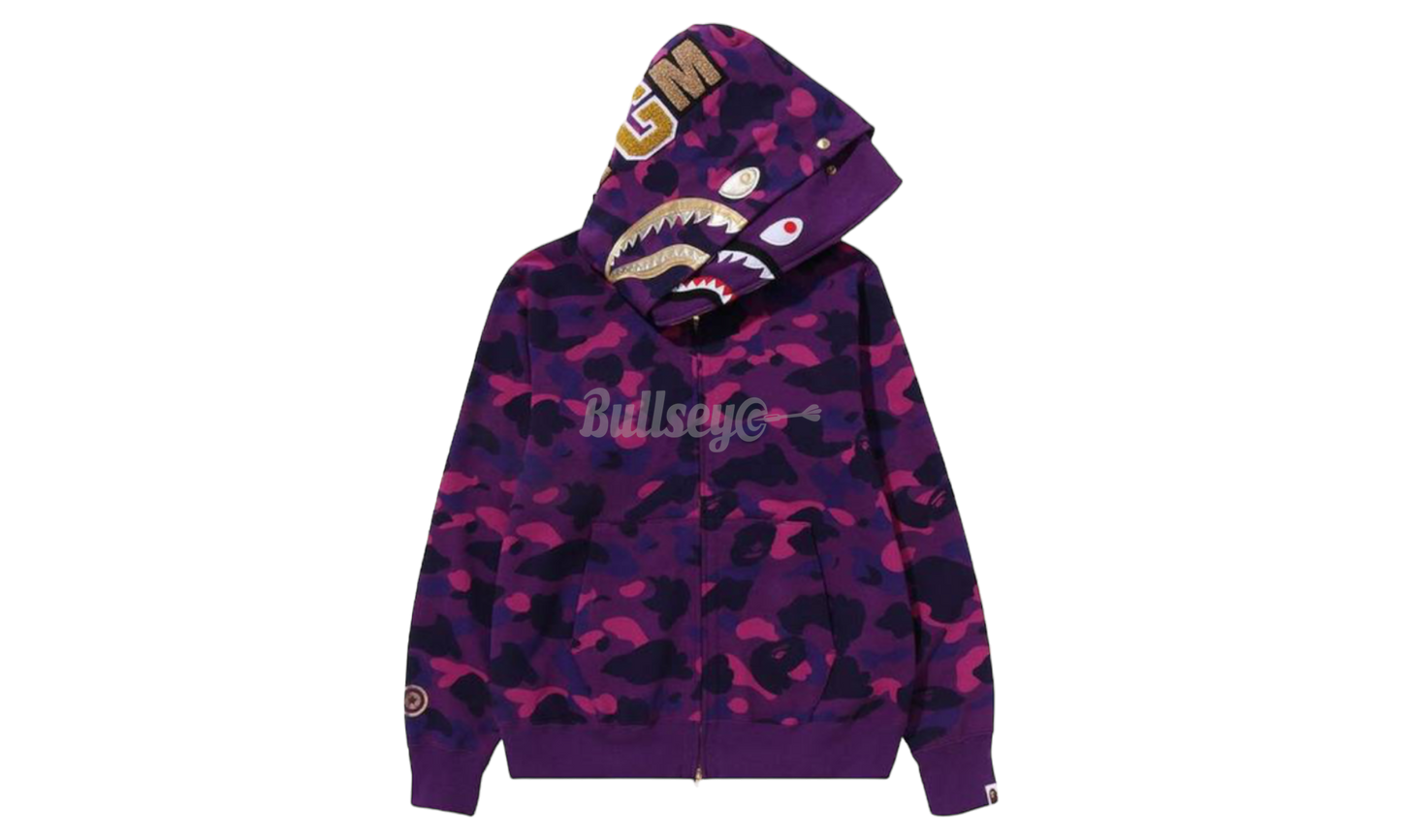 Bape Double Shark Purple Camo Full-Zip Hoodie