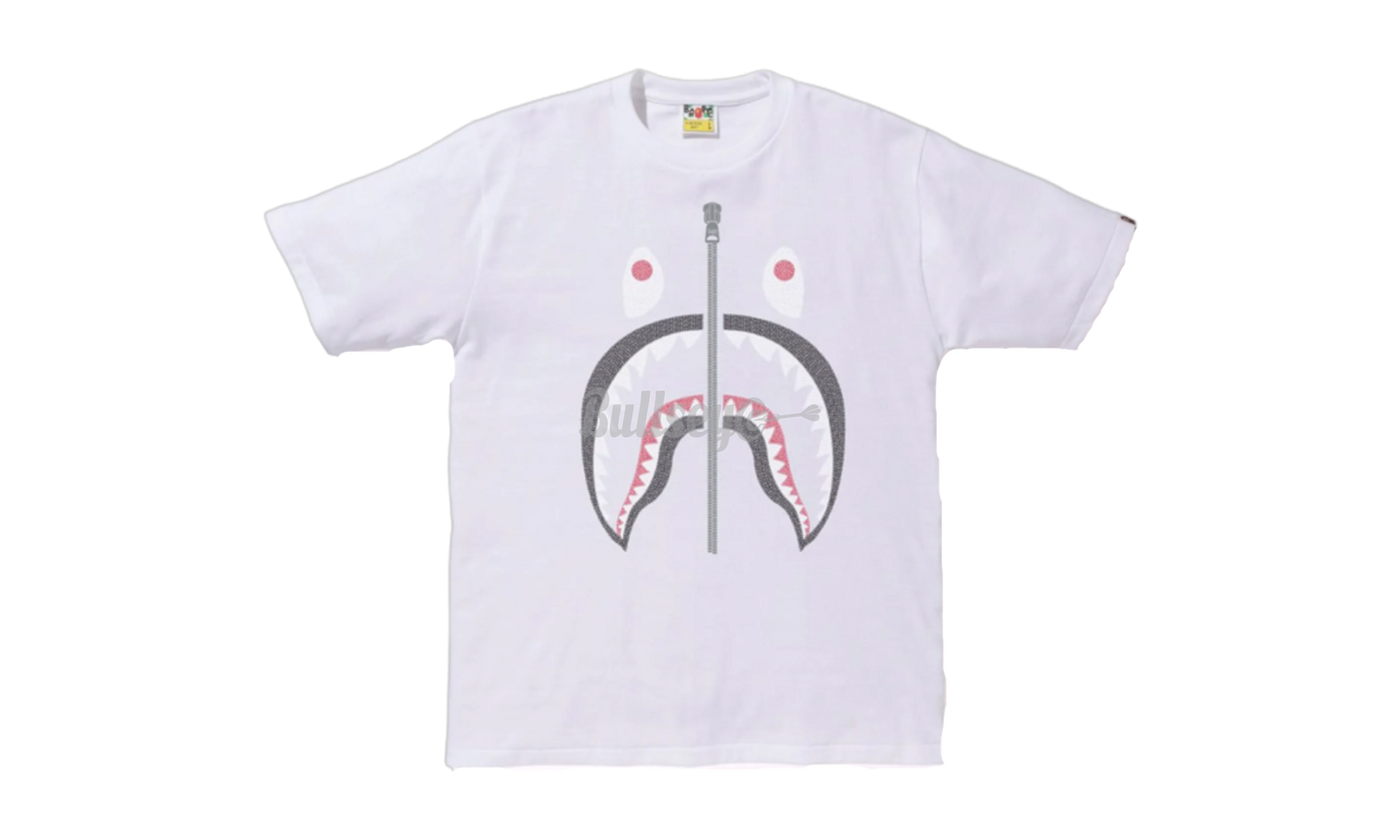 Bape Embroidery Shark Zip-Up T-Shirt White-Bullseye Sneaker Boutique