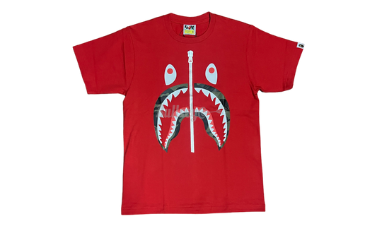 Bape Red Shark Green Camo Zip-Up T-Shirt-Bullseye Sneaker Boutique