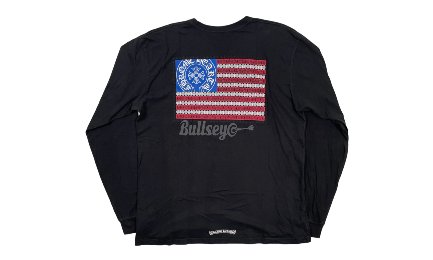 Chrome Hearts American Flag Black Longsleeve-Bullseye Sneaker Boutique