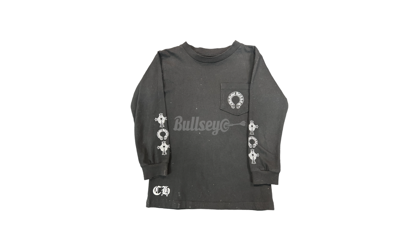 Chrome Hearts Black T-Bar Logo Longsleeve Kids T-Shirt (PreOwned)-Bullseye Sneaker Boutique
