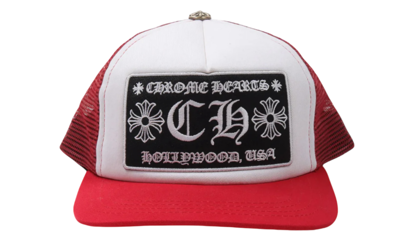 Chrome Hearts CH Hollywood Red Trucker Hat