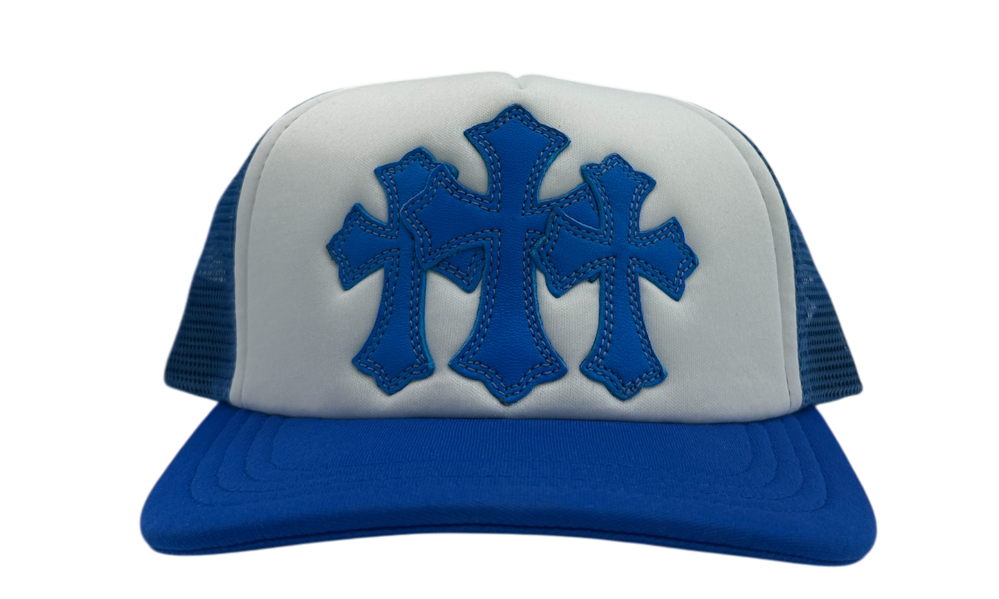 Chrome Hearts Cemetery Cross Blue Trucker Hat