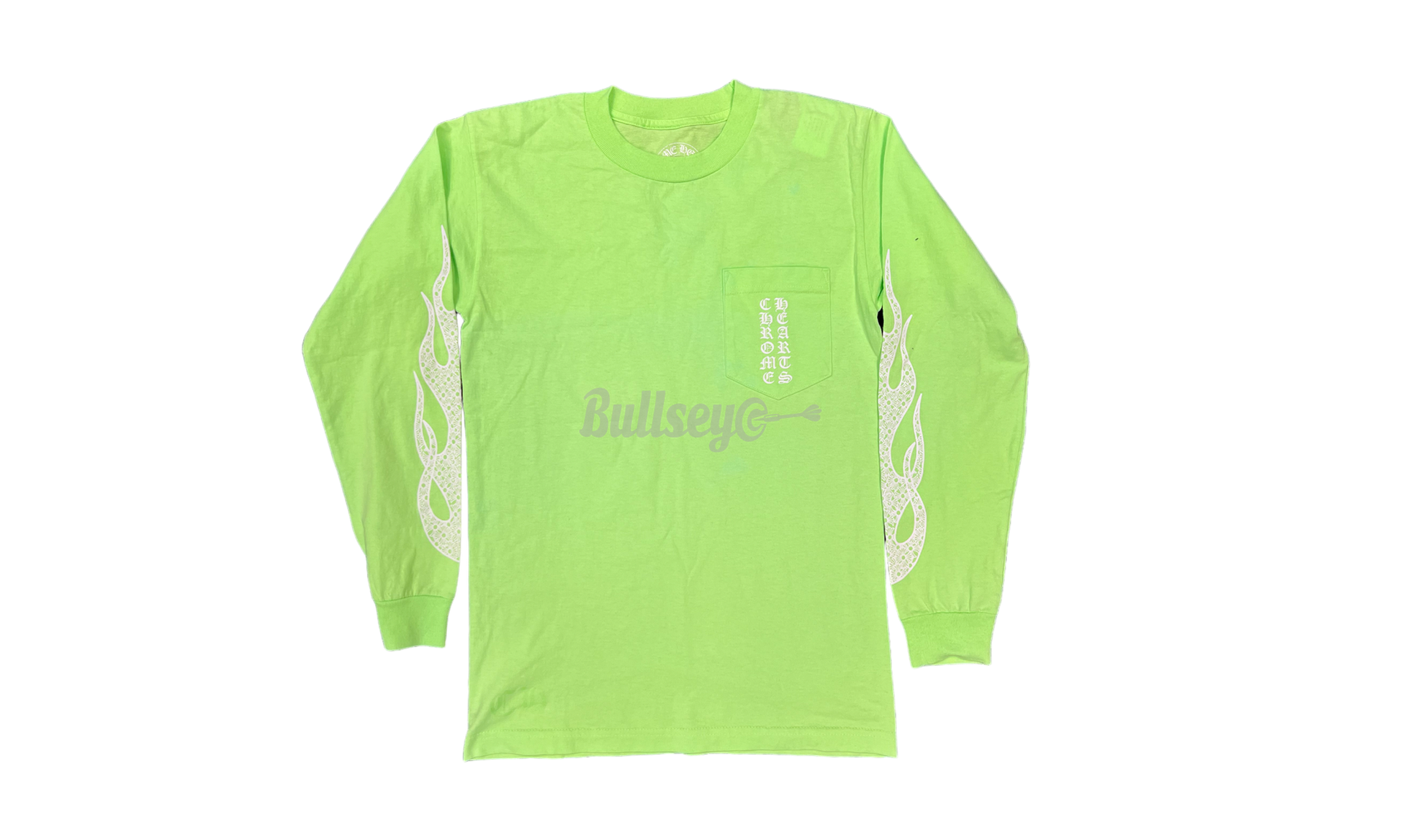 Chrome Hearts Flames Neon Green Longsleeve T-Shirt-Bullseye Sneaker Boutique