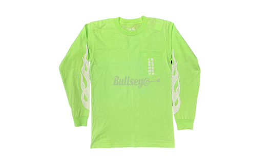 Chrome Hearts Flames Neon Green Longsleeve T-Shirt-Bullseye Sneaker Boutique