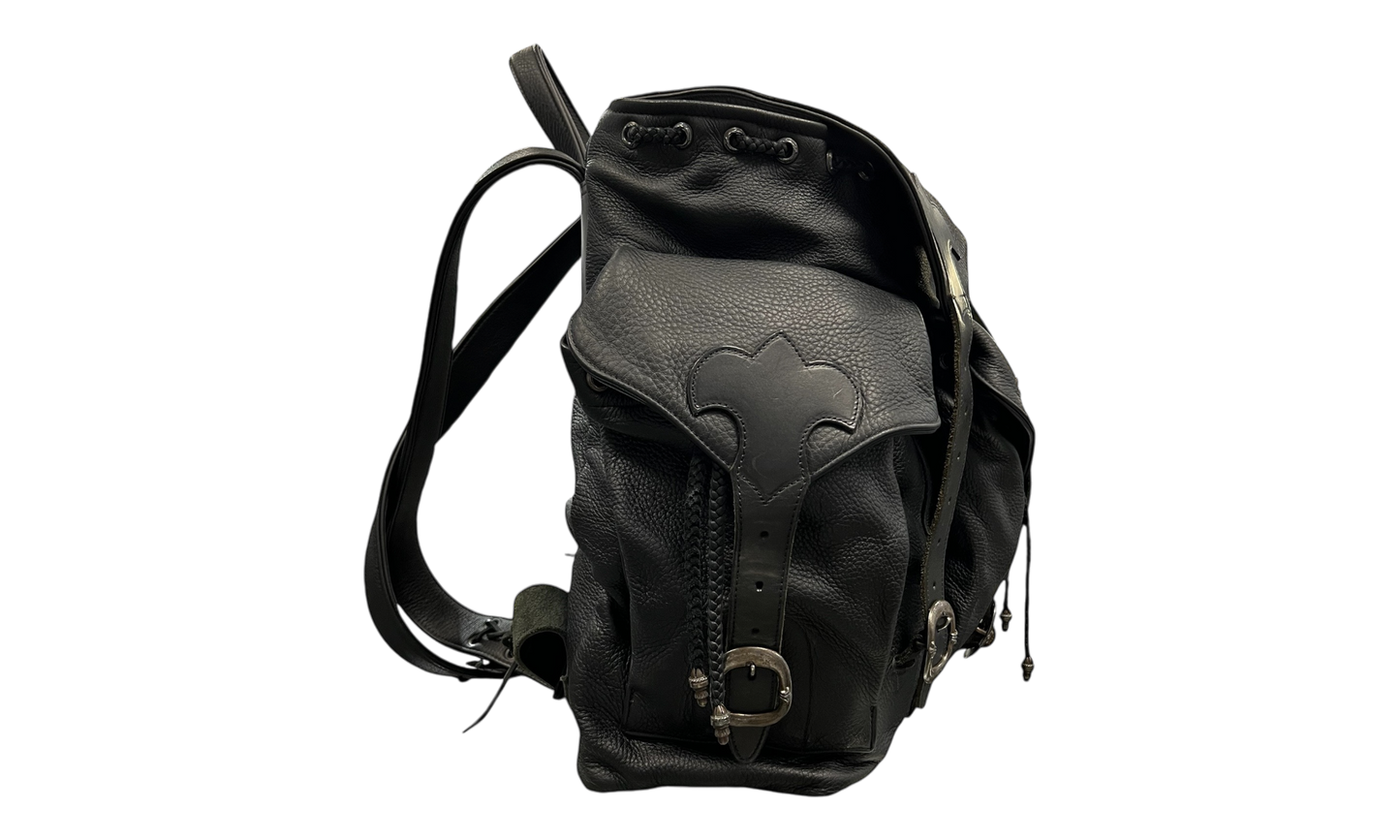 Chrome Hearts Large Gunslinger Fleur Black Leather Backpack (5-Pockets) (PreOwned)