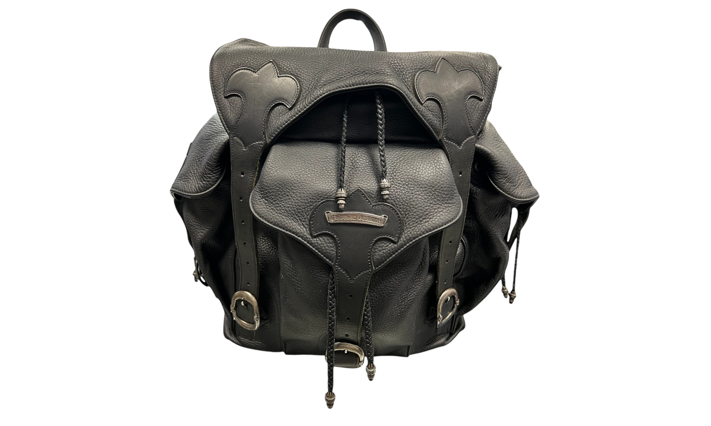 Chrome Hearts Large Gunslinger Fleur Black Leather Backpack (5-Pockets) (PreOwned)