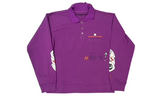 Chrome Hearts Matty Boy "I Want More Not Less Purple" Longsleeve Polo T-Shirt