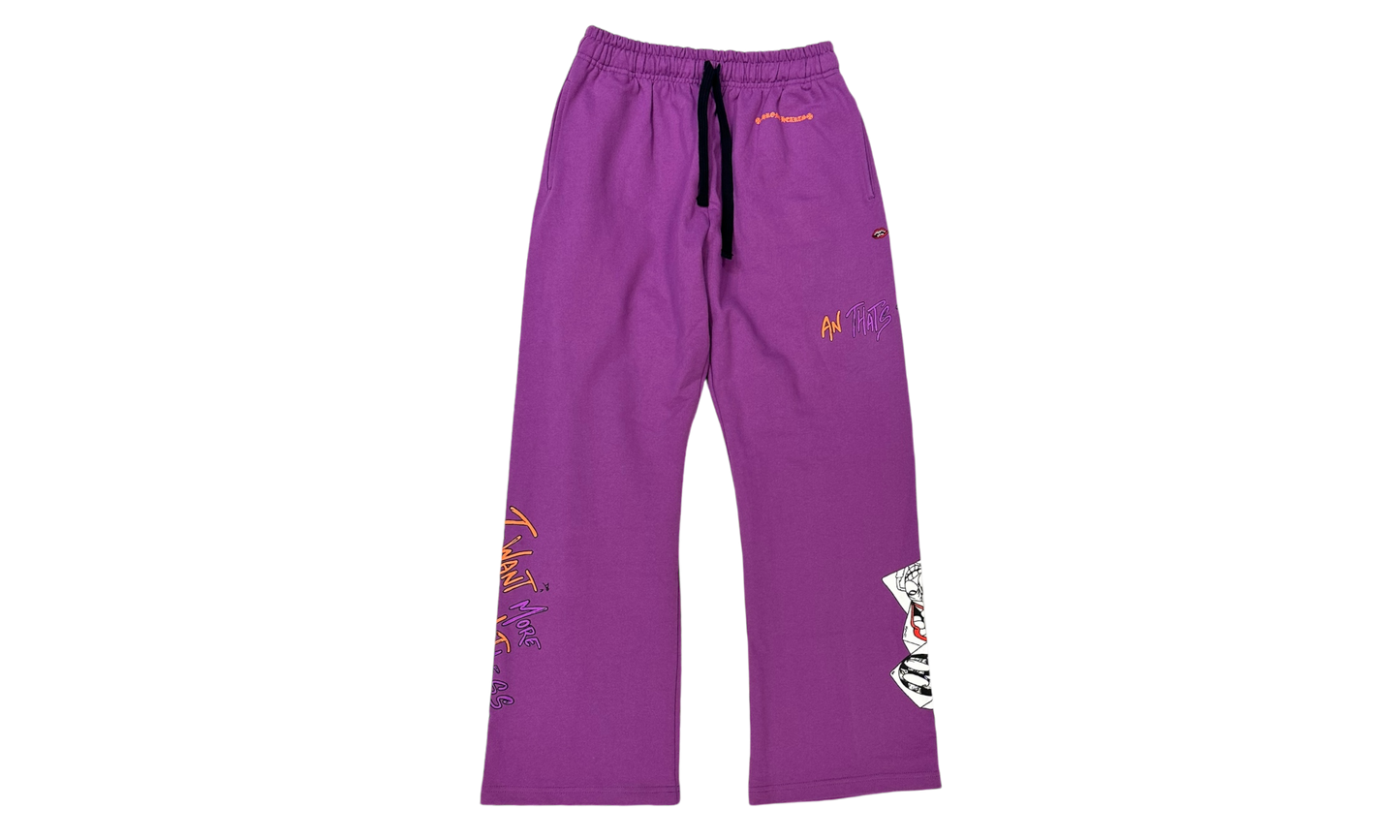 Chrome Hearts Matty Boy "I Want More Not Less Purple" Sweatpants