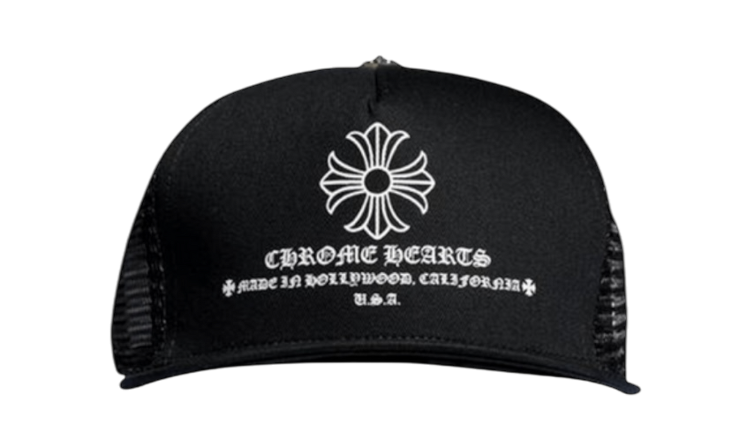 Chrome Hearts Printed Cross Black Trucker Hat