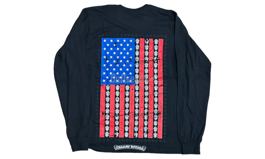 Chrome Hearts USA Flag Pocket Black Longsleeve T-Shirt-Bullseye Sneaker Boutique