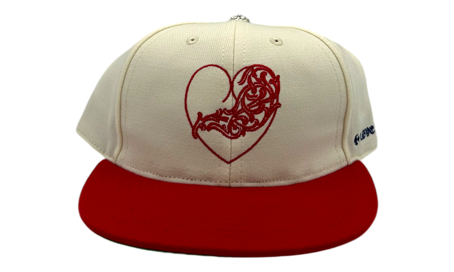 Chrome Hearts Wool Acrylic Serge Ivory/Red Fitted Hat