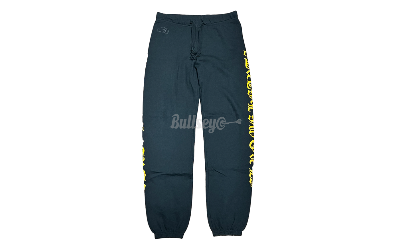 Chrome Hearts Yellow Letter Black Sweatpants