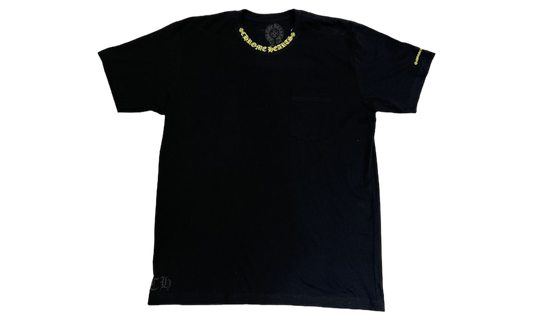 Chrome Hearts Yellow Neck Letter Black T-Shirt