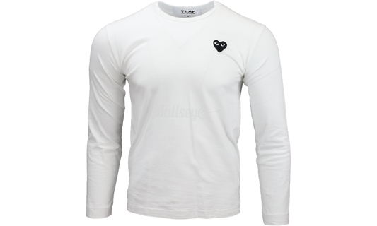 Comme Des Garcons PLAY Applique Logo White/Black Longsleeve T-shirt-Bullseye Sneaker Boutique