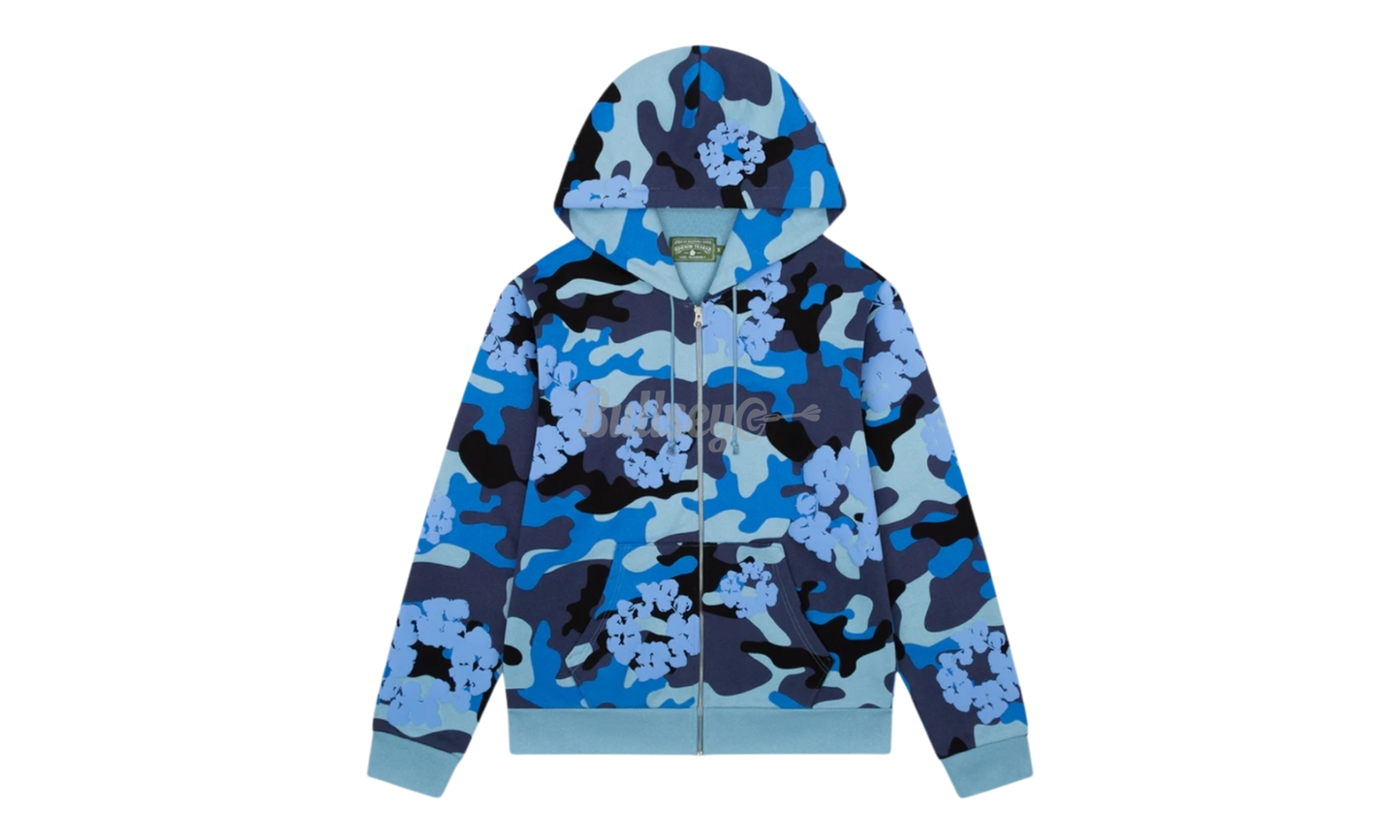 Denim Tears Cotton Wreath Blue Camo Zip-Up Hoodie