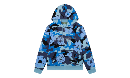 Denim Tears Cotton Wreath Blue Camo Zip-Up Hoodie