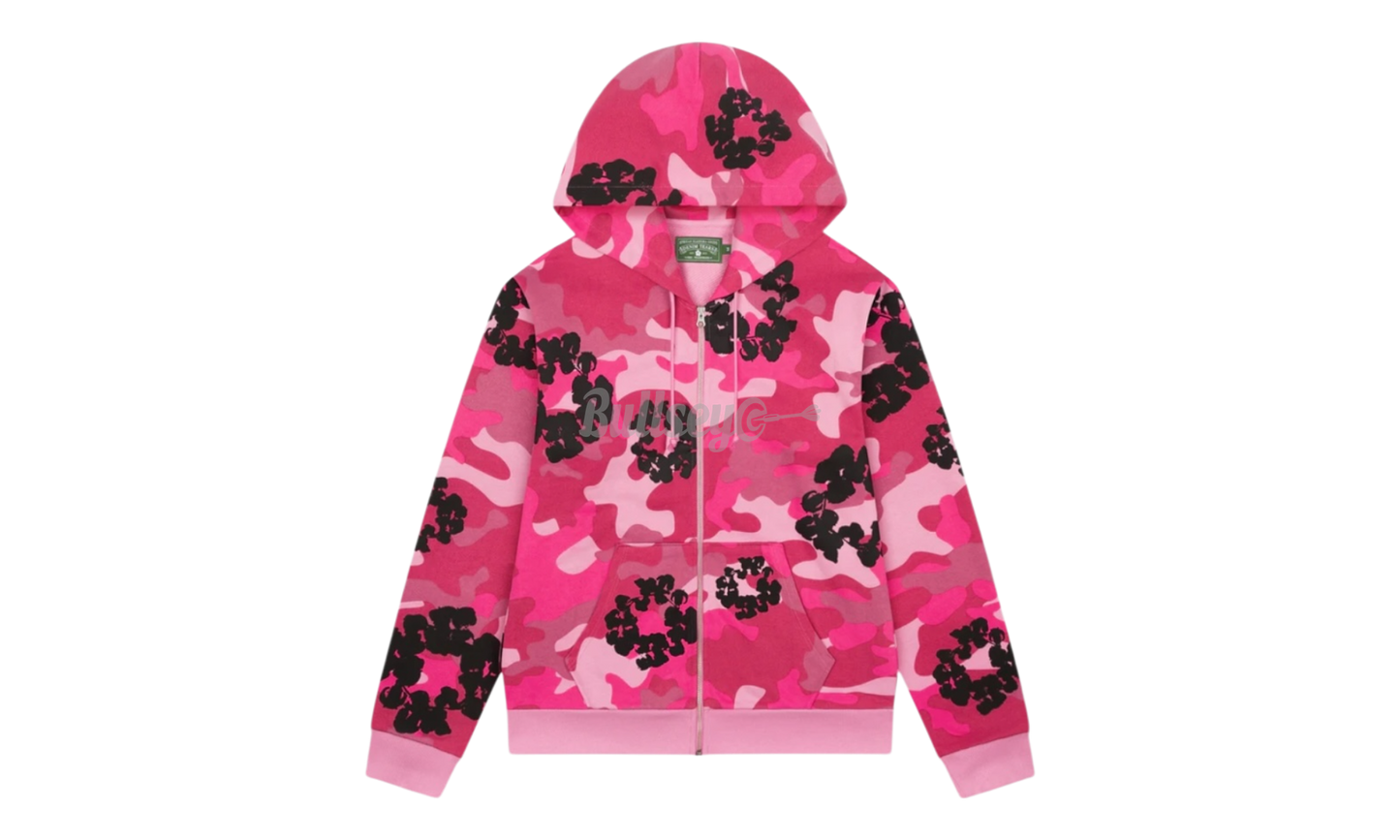 Denim Tears Cotton Wreath Pink Camo Zip-Up Hoodie