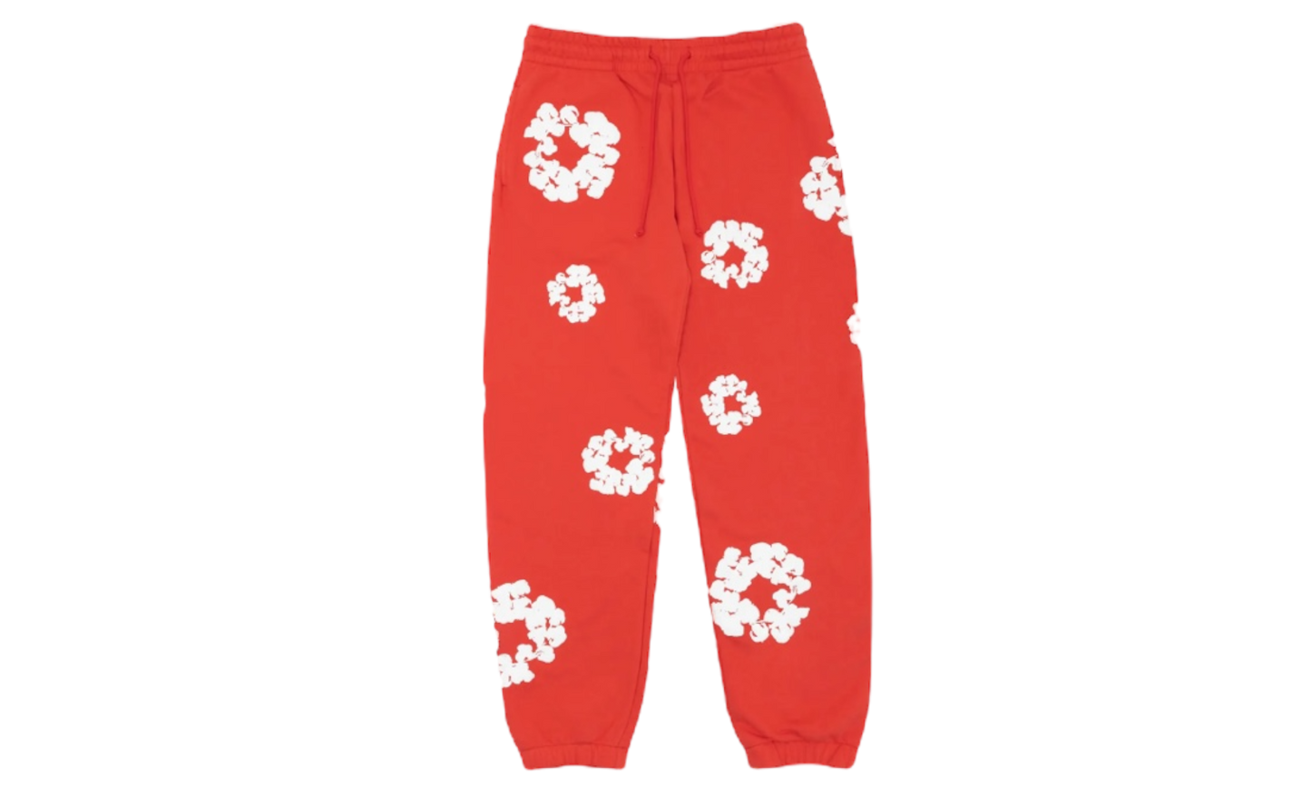 Denim Tears The Cotton Wreath Red Sweatpants