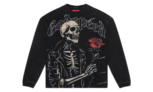 GodSpeed Valentine Black Wash Long Sleeve T-Shirt-Bullseye Sneaker Boutique