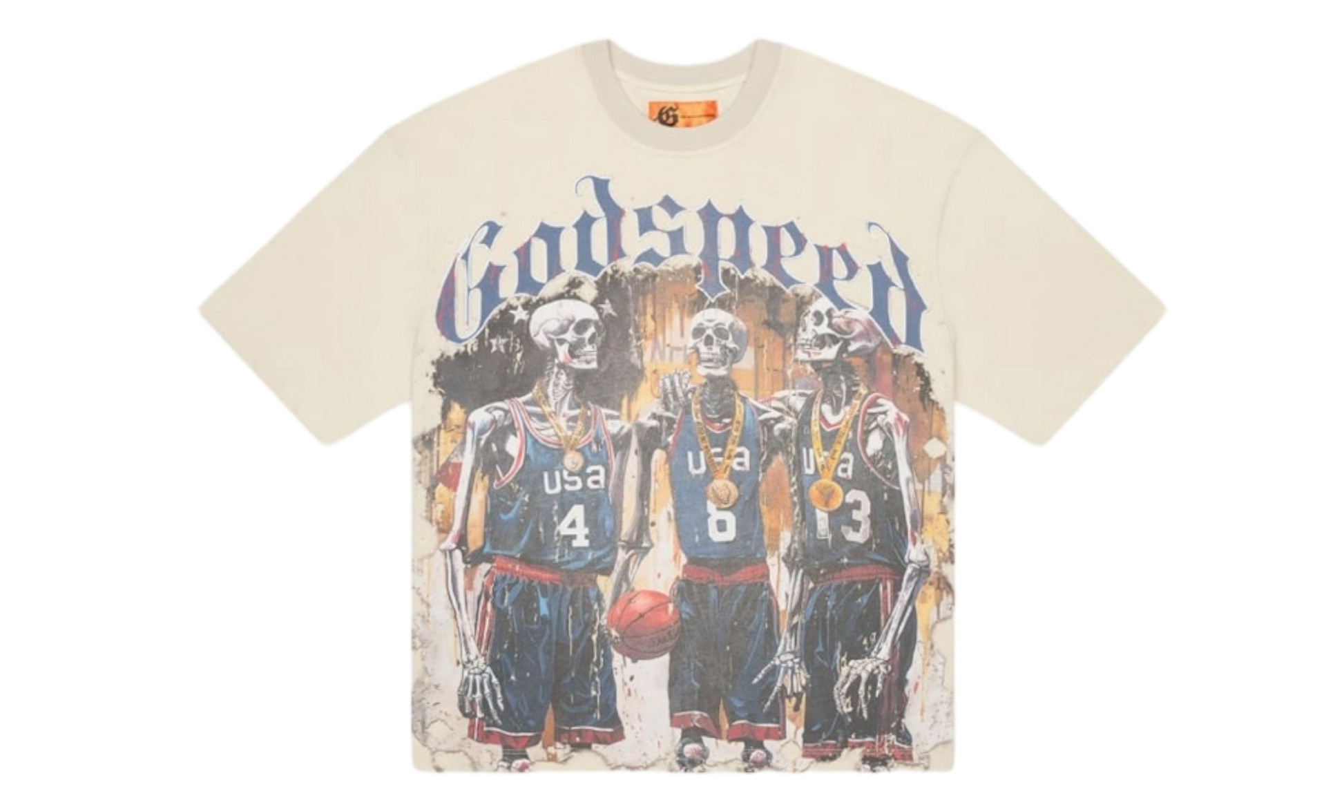 Godspeed Dream Team Wash Bone T-Shirt-Bullseye Sneaker Boutique