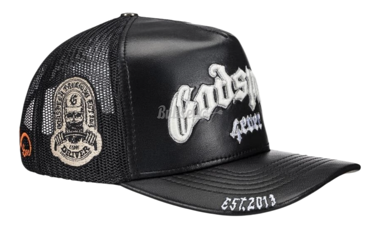 Godspeed Forever Premium Leather Black Trucker Hat