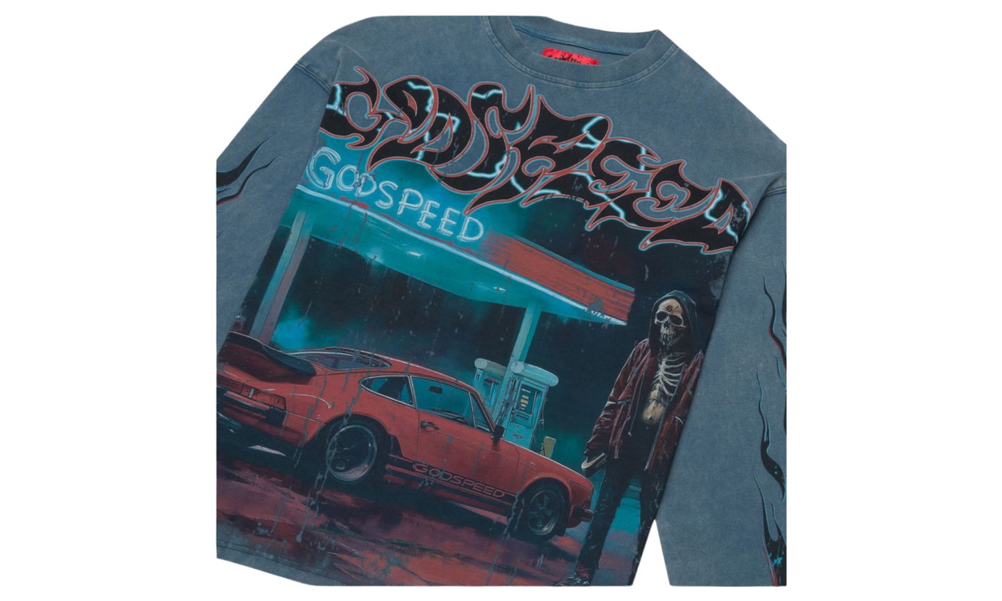 Godspeed Pit Stop True Blue Longsleeve T-Shirt