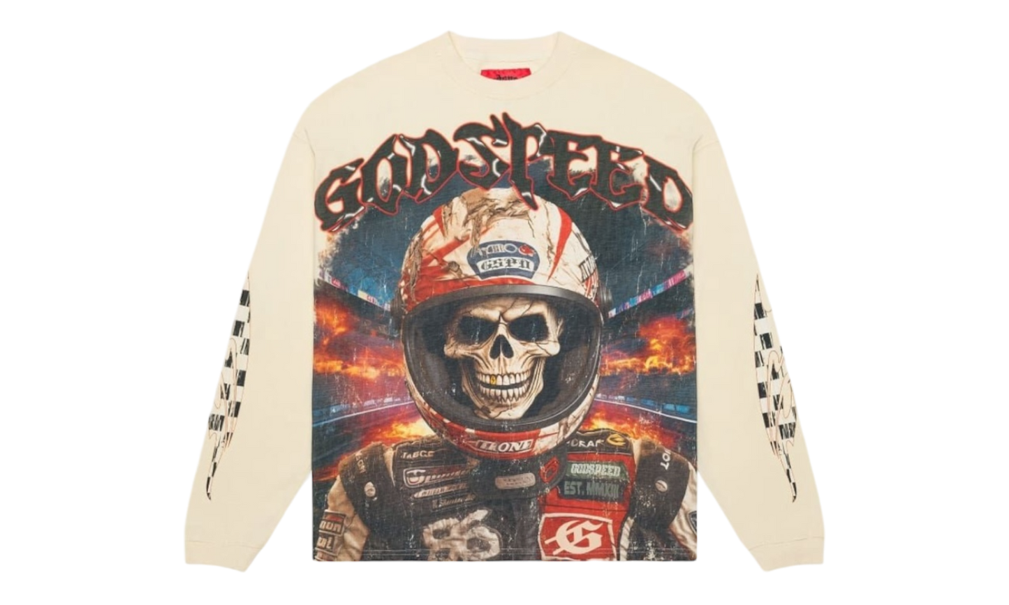 Godspeed Racer Goldie Bone Longsleeve T-Shirt-Bullseye Sneaker Boutique