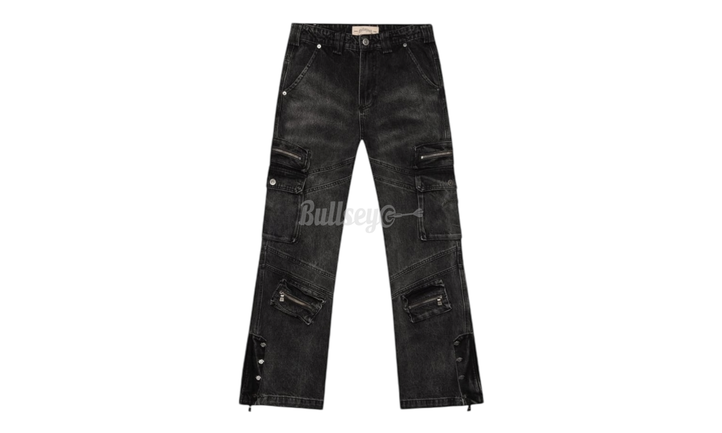 Godspeed Rockstar Flare Black Washed Cargo Pants