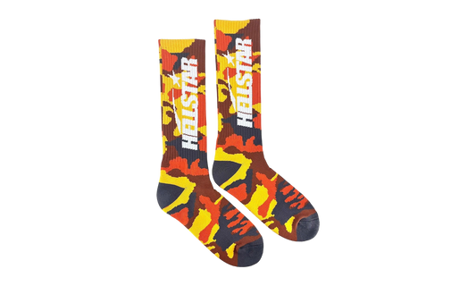 Hellstar Orange Camo Socks-Bullseye Sneaker Boutique