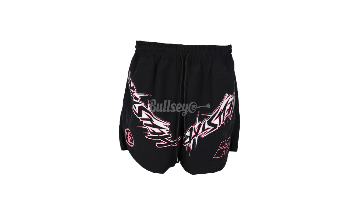 Hellstar Waxed Nylon Black Shorts-Bullseye Sneaker Boutique