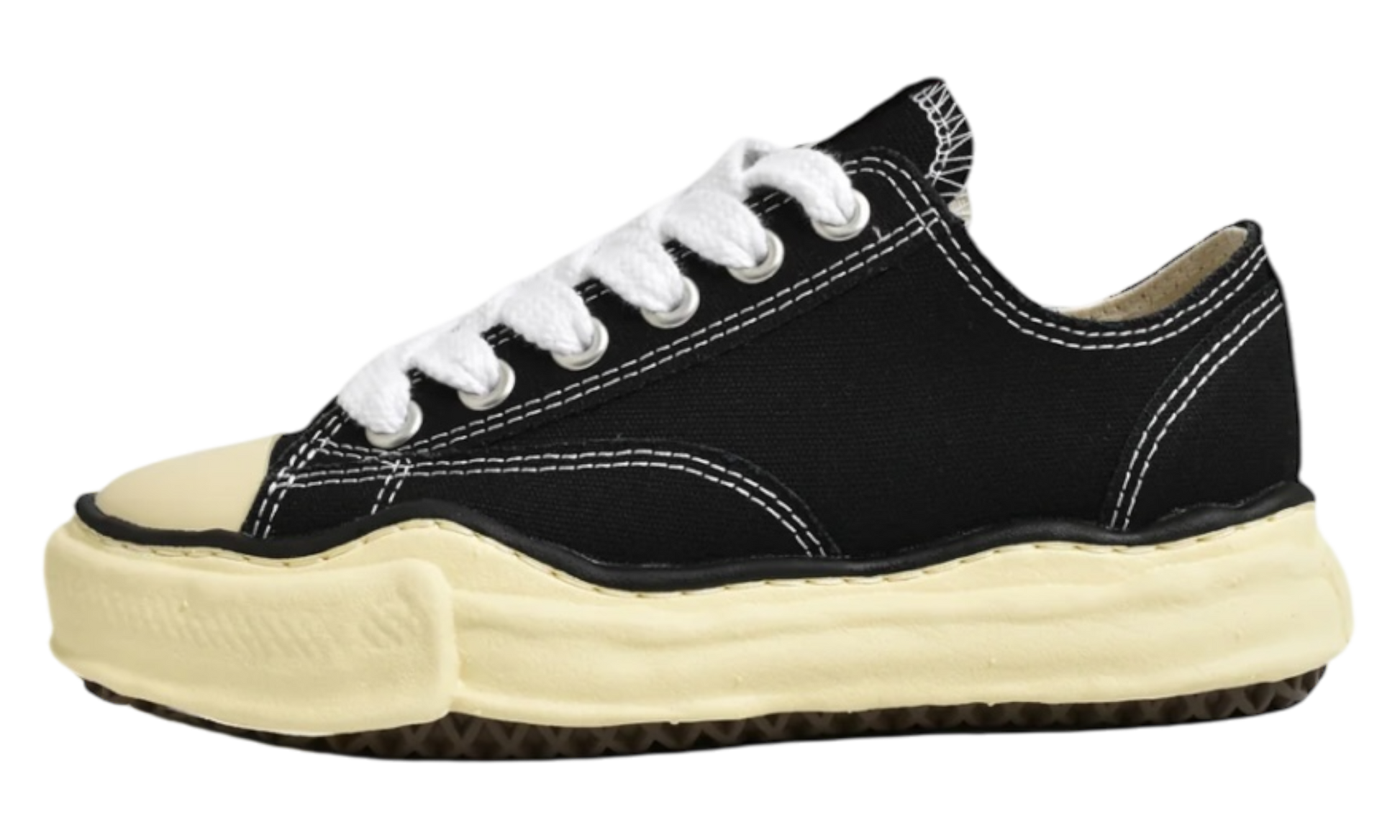 Maison Mihara Yasuhiro Peterson Vintage Sole Black Canvas-Bullseye Sneaker Boutique