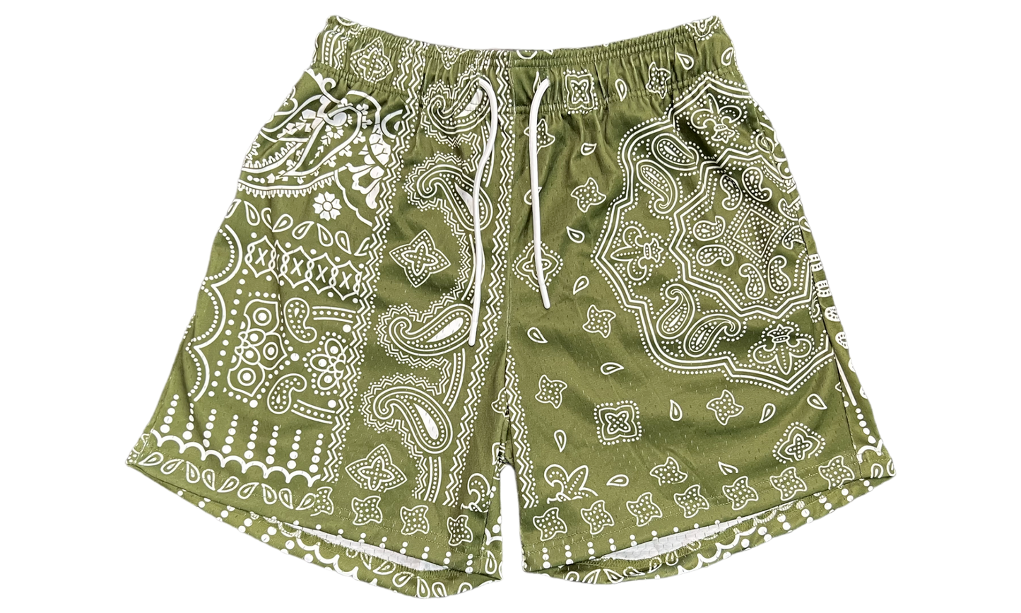 Mr.Remade Green Paisley Shorts