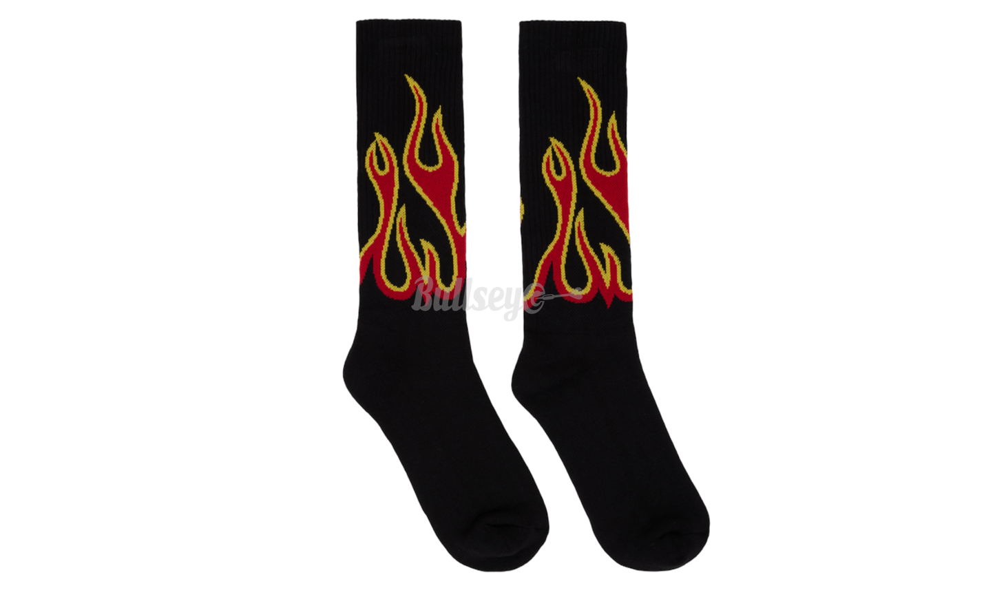 Palm Angels Black Flames Socks-Bullseye Sneaker Boutique