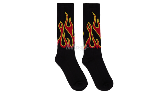 Palm Angels Black Flames Socks-Bullseye Sneaker Boutique