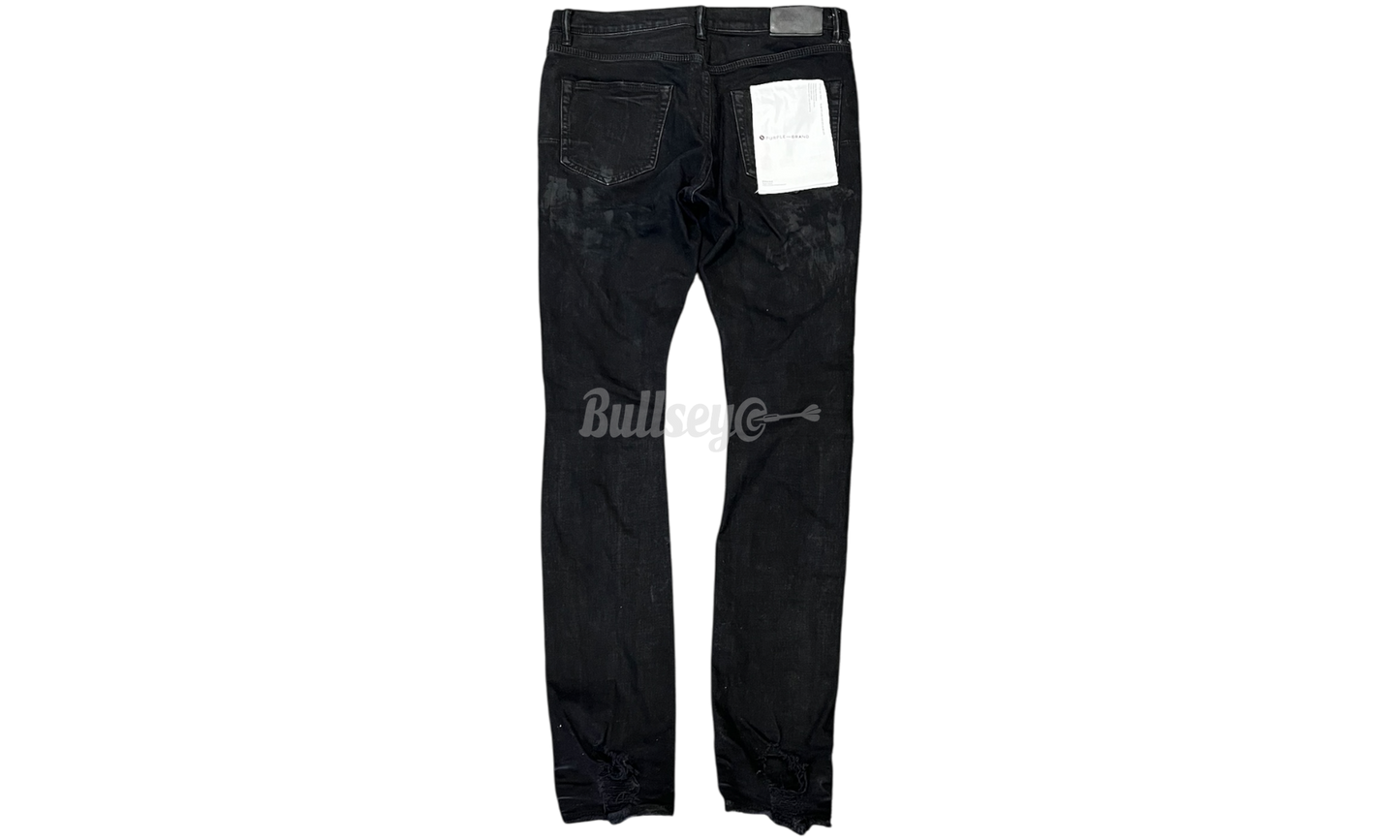 Purple Brand Stretch Destroyed Slim Oil Spill Black Jeans