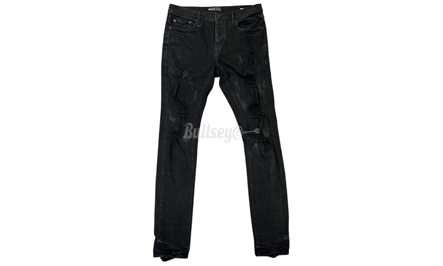 Purple Brand Stretch Destroyed Slim Oil Spill Black Jeans