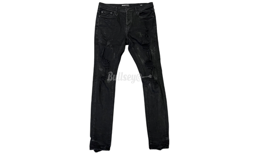 Purple Brand Stretch Destroyed Slim Oil Spill Black Jeans