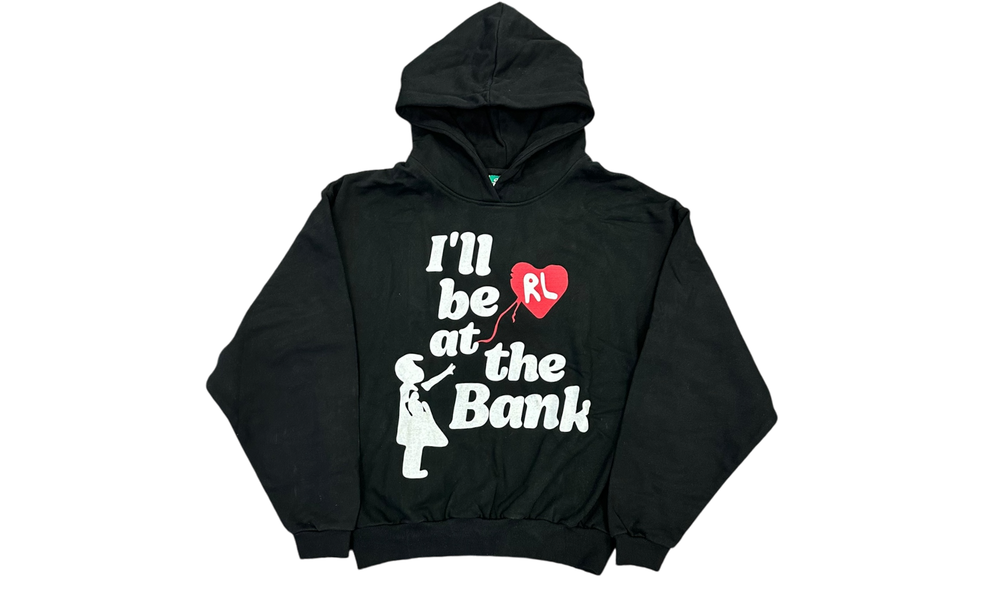 Red Letters "I'll Be at The Bank" Black Hoodie-Bullseye Sneaker Boutique