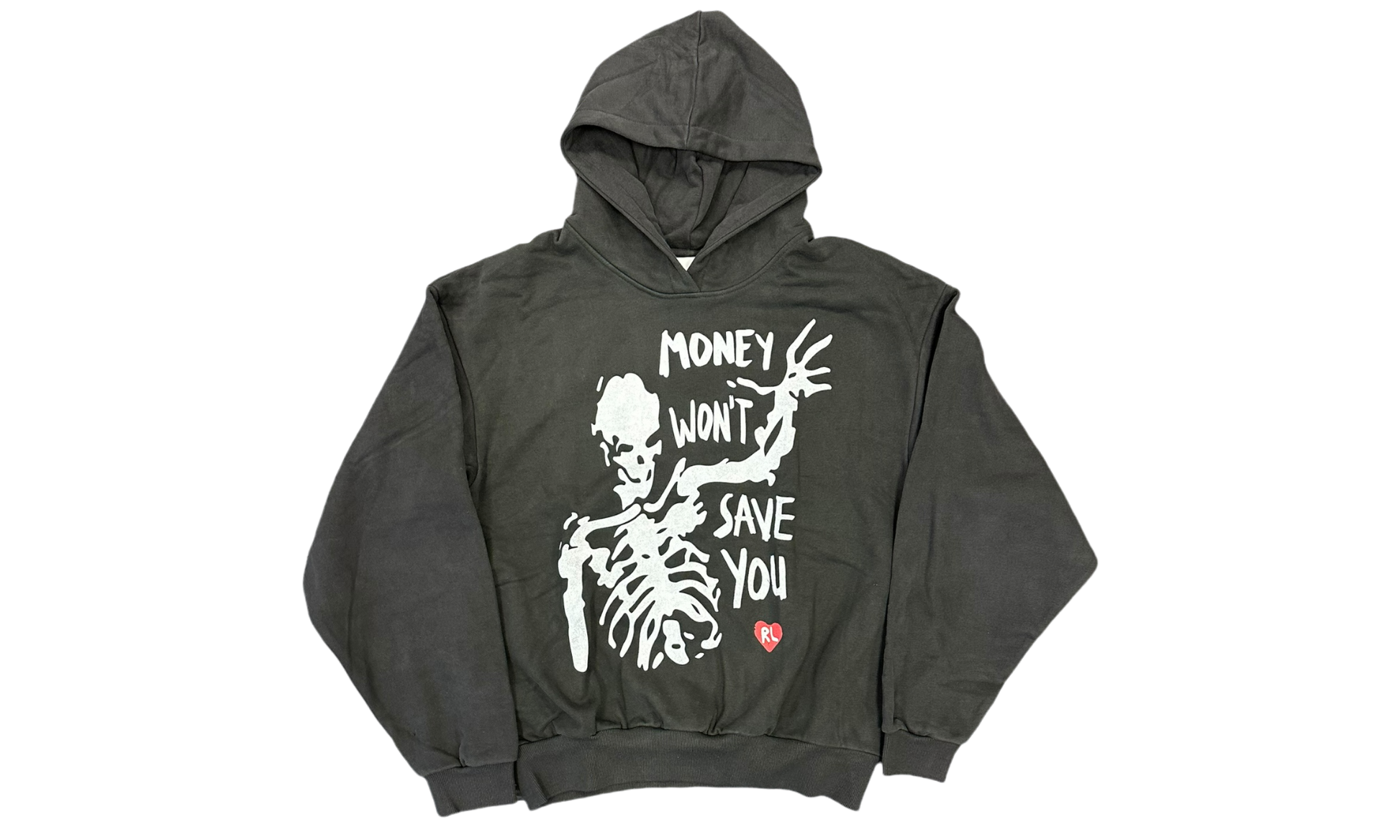 Red Letters “Money Won’t Save You” Black Hoodie-Bullseye Sneaker Boutique