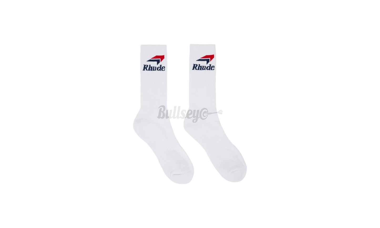 Rhude Chevron White/Red/Navy Socks-Bullseye Sneaker Boutique