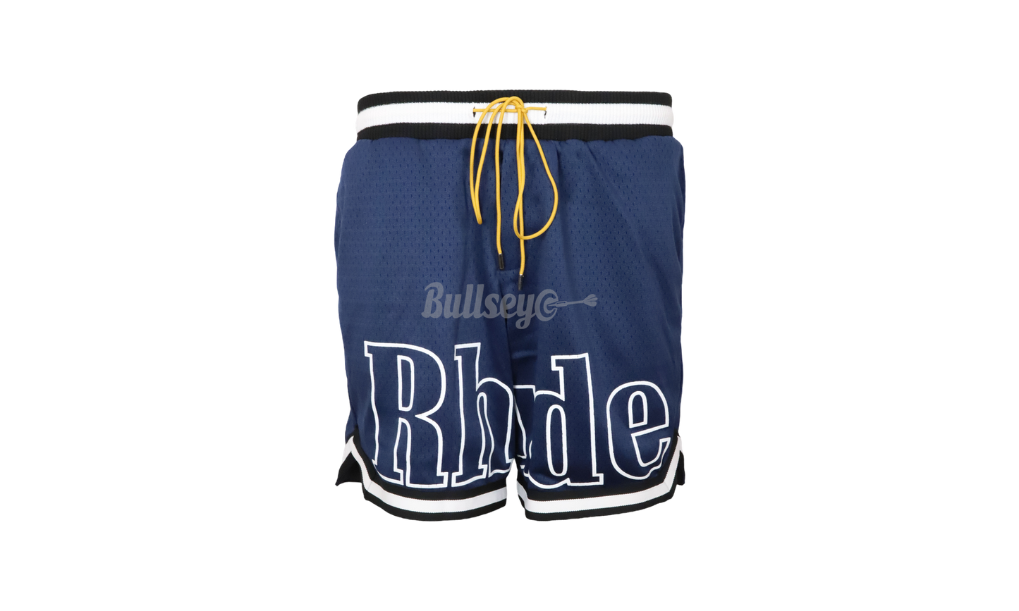 Rhude Court Logo Navy Shorts-Bullseye Sneaker Boutique