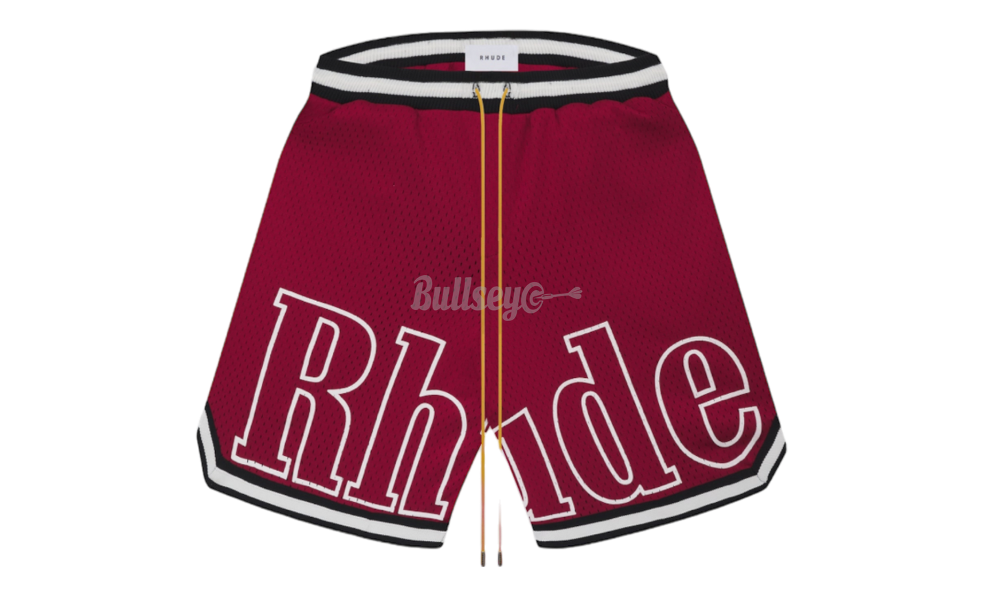 Rhude Court Logo Red Shorts-Bullseye Sneaker Boutique