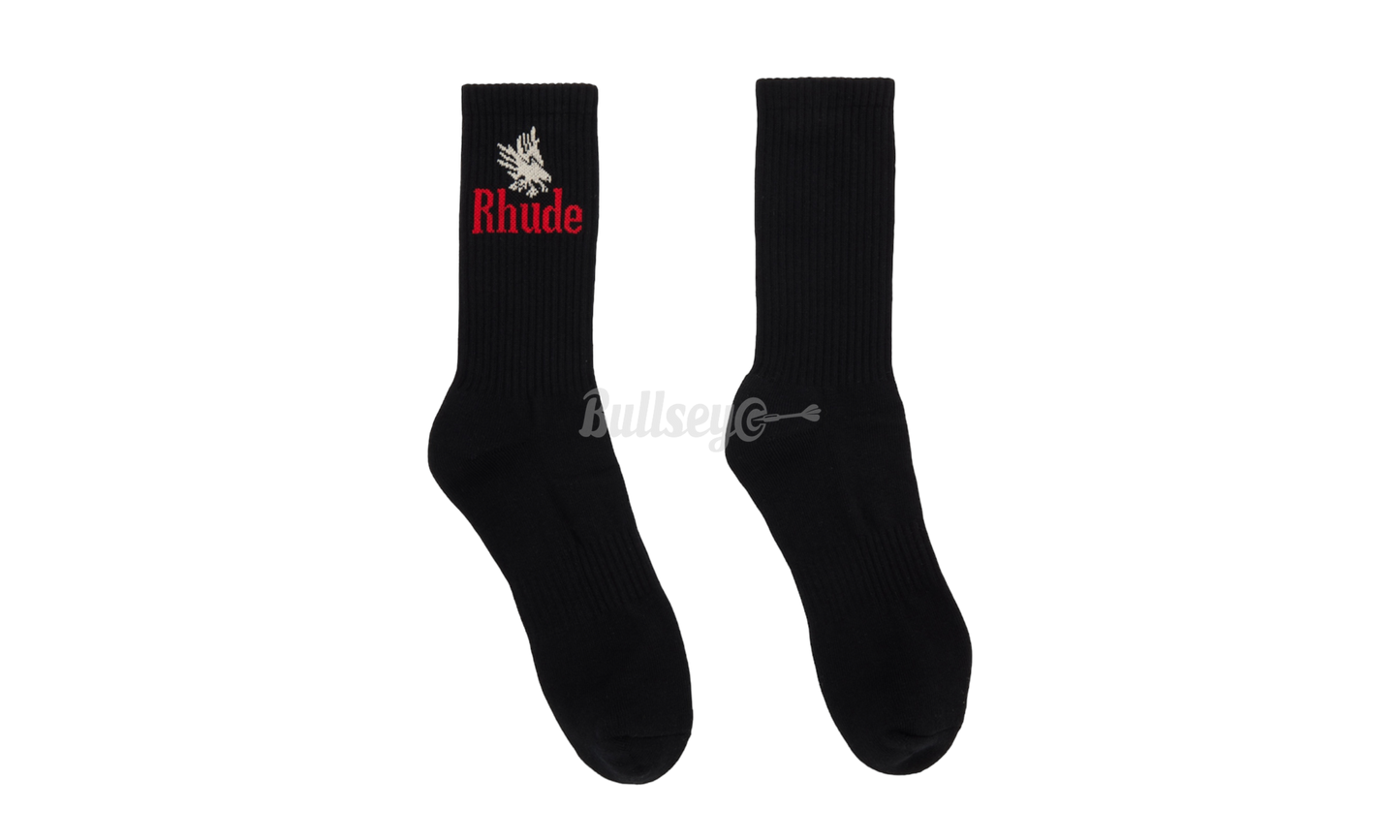 Rhude Eagle Black Socks-Bullseye Sneaker Boutique