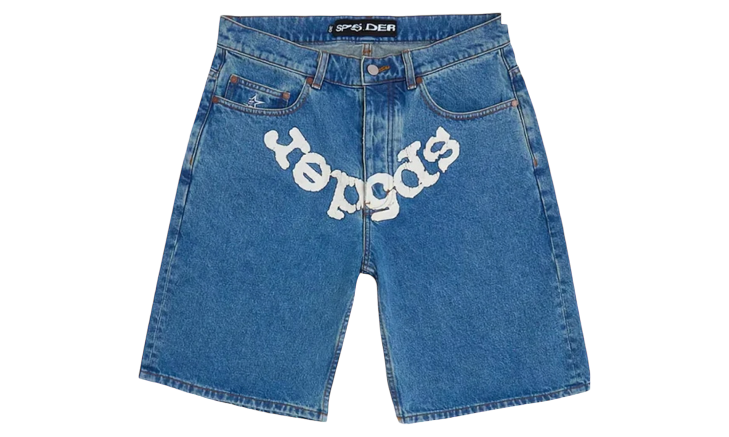 Spider OG Logo Denim Jean Shorts