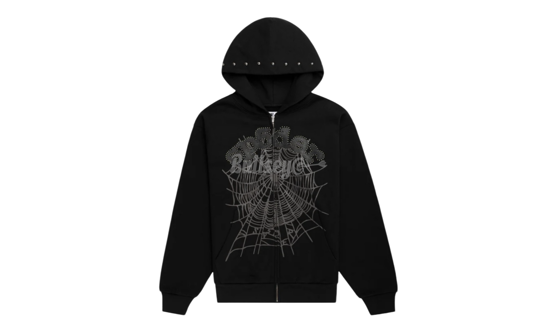 Spider OG Web Studded Black Zip-Up Hoodie-Bullseye Sneaker Boutique