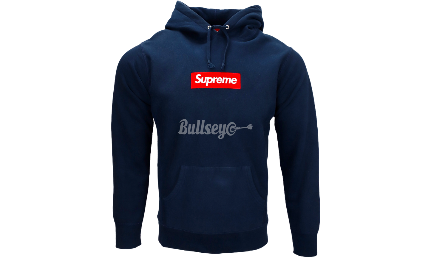 Supreme Box Logo "Red on Navy" Hoodie-Bullseye Sneaker Boutique